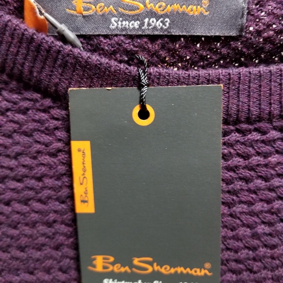 Ben Sherman textured burgundy sweater size large - Picture 2 of 3